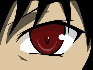 This vector graphic of a Japanese anime eye was created by US Graphic Designer Penny Mathews.